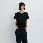 SHEER COTTON SAILOR SHIRT / BLACK
