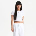 NBNEF2W112 / WOMEN 트랙 크롭 링거티셔츠 (WHITE)