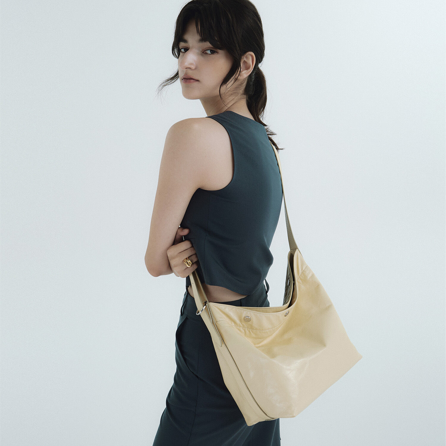 【vunque】韓国人気★Perfec Button Up Net Hobo L (全色) HOBO – vunque