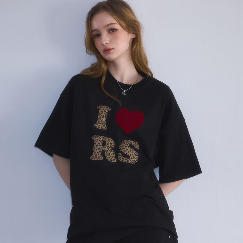 Leopard Heart T-shirt [Black] - 감도 깊은 취향 셀렉트샵 29CM