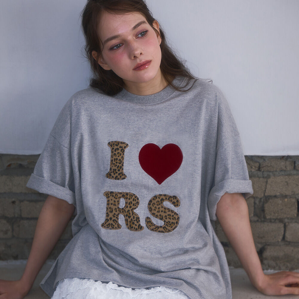 Leopard Heart T-shirt [Gray] - 감도 깊은 취향 셀렉트샵 29CM