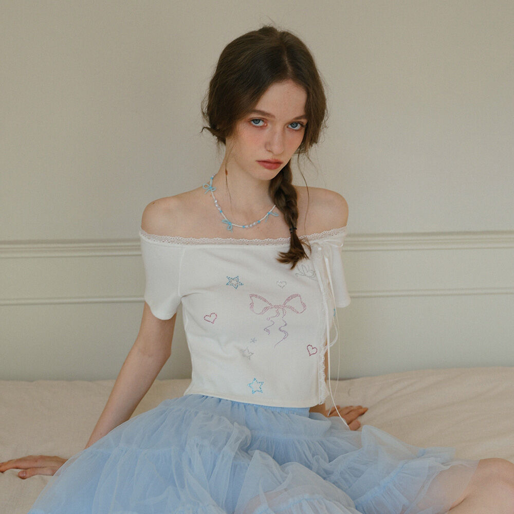 Meow Summer draping shrring Boat neck Top - 감도 깊은 취향