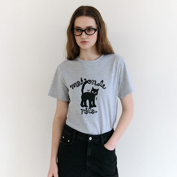 MAISON ROLA CAT FRIENDS T-SHIRT WHITE - 감도 깊은 취향