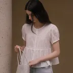 Shirring blouse TISU03BL07_Ivory