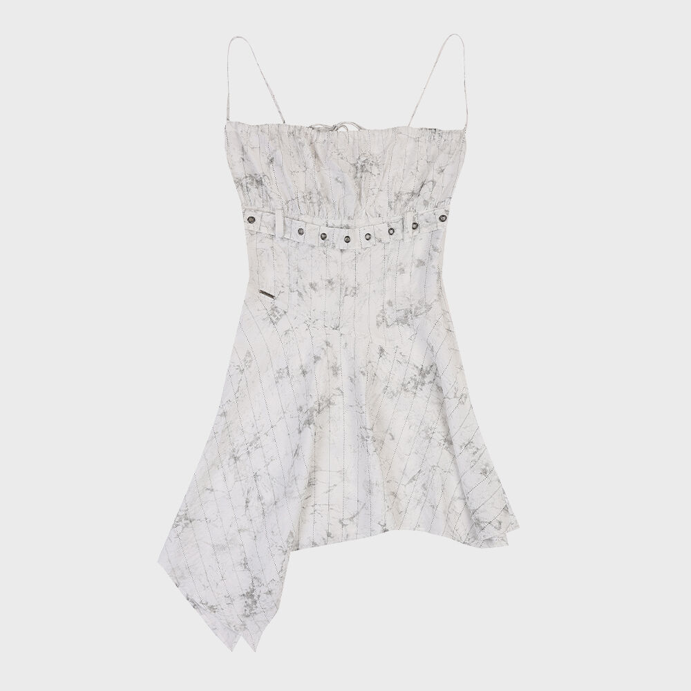 韓国人気【ORDINARY HOLIDAY】FLARE MINI DRESS グレー FLARE SLEEVELESS MINI DRESS [GRAY] - 감도 깊은 취향 셀렉트샵