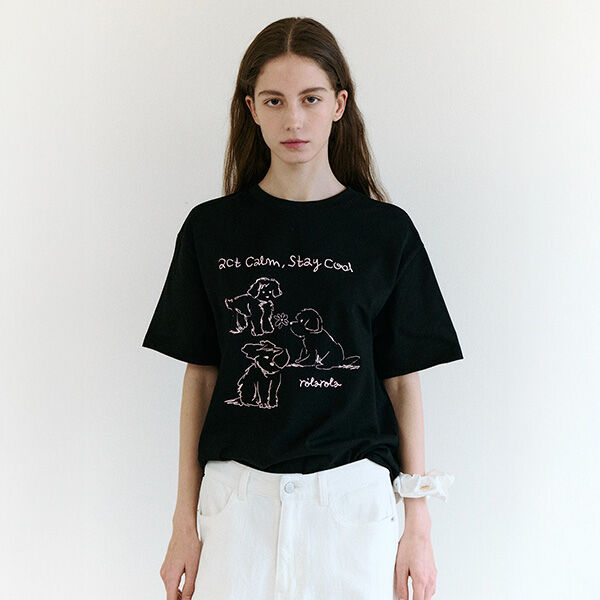 韓国 人気[ROLAROLA] VINTAGE NOUVELLE LOGO HALF T-SHIRT rolarola] VINTAGE NOUVELLE LOGO HALF T-SHIRT PINK – Ohue