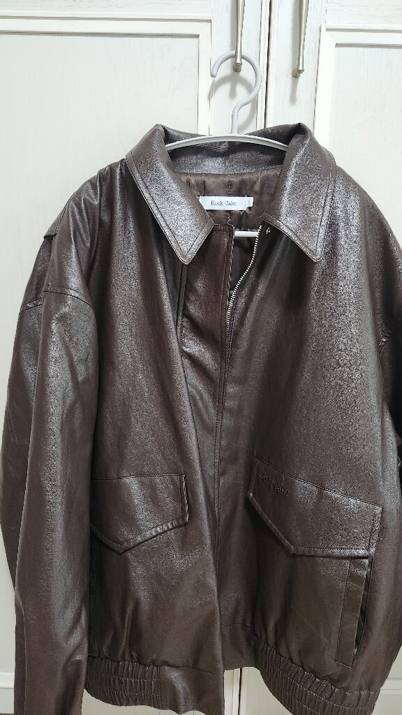 Overfit Leather Blouson Jacket - Brown - 감도 깊은 취향