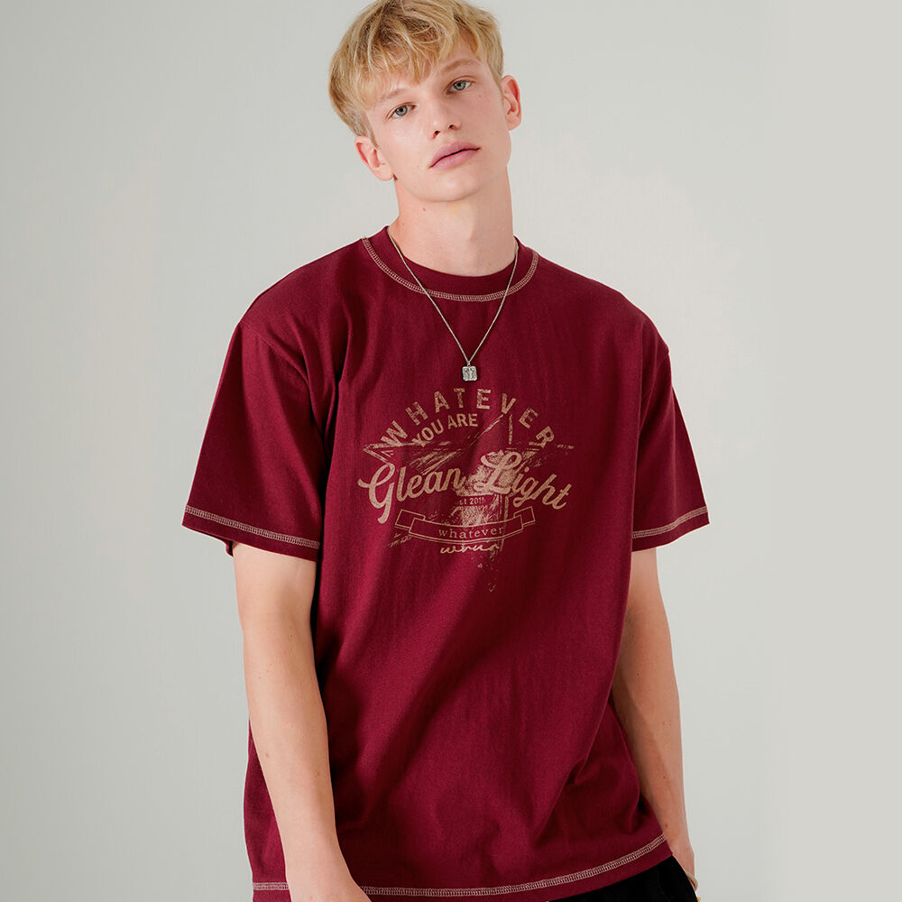 Dagger Tribal 3 Star Regular Fit Ringer T-Shirts - Red