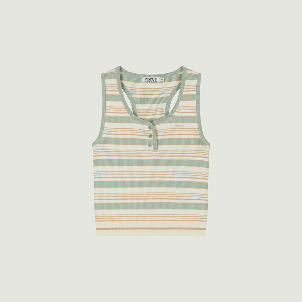 ★2025SS新作★GROVE★FRANKIE STRIPE SLEEVELESS FRANKIE STRIPE SLEEVELESS (MINT STRIPE) - 감도 깊은 취향