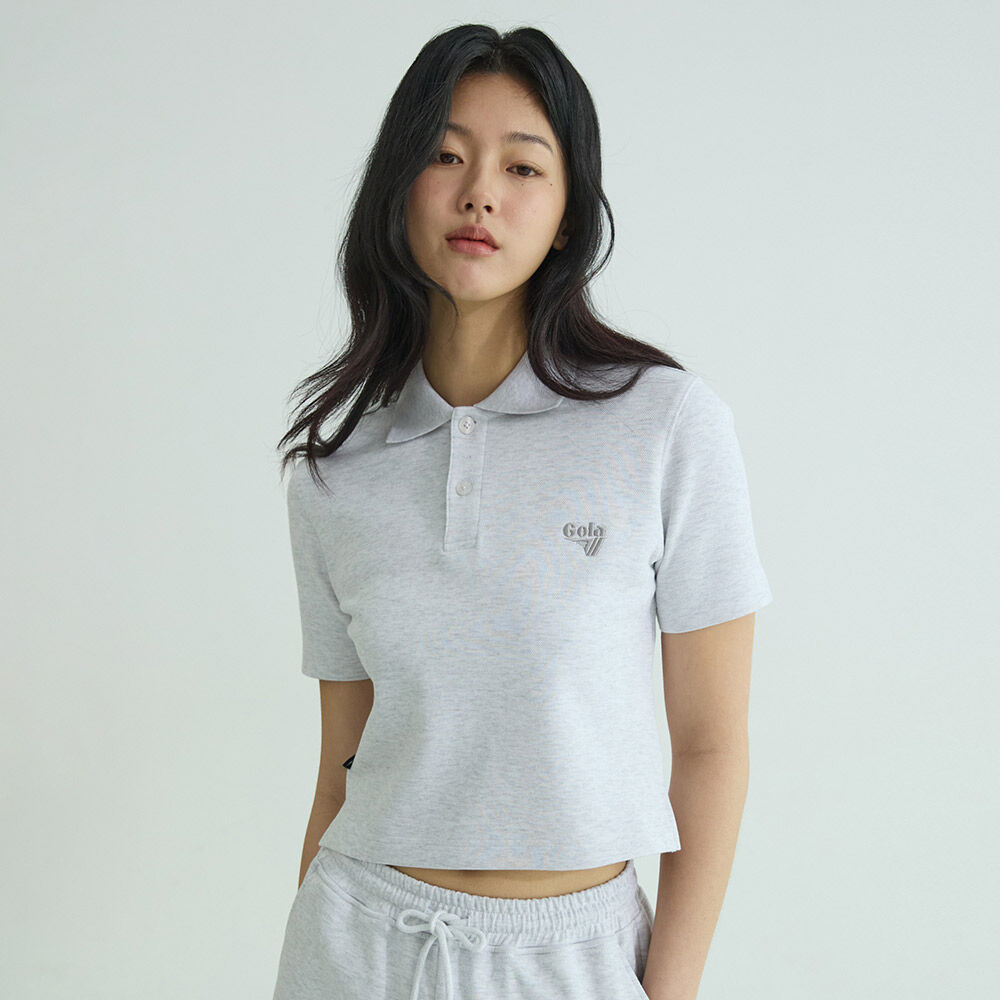 HEART LAUREL PIQUE CROP HALF T SHIRT NAVY - 감도 깊은 취향