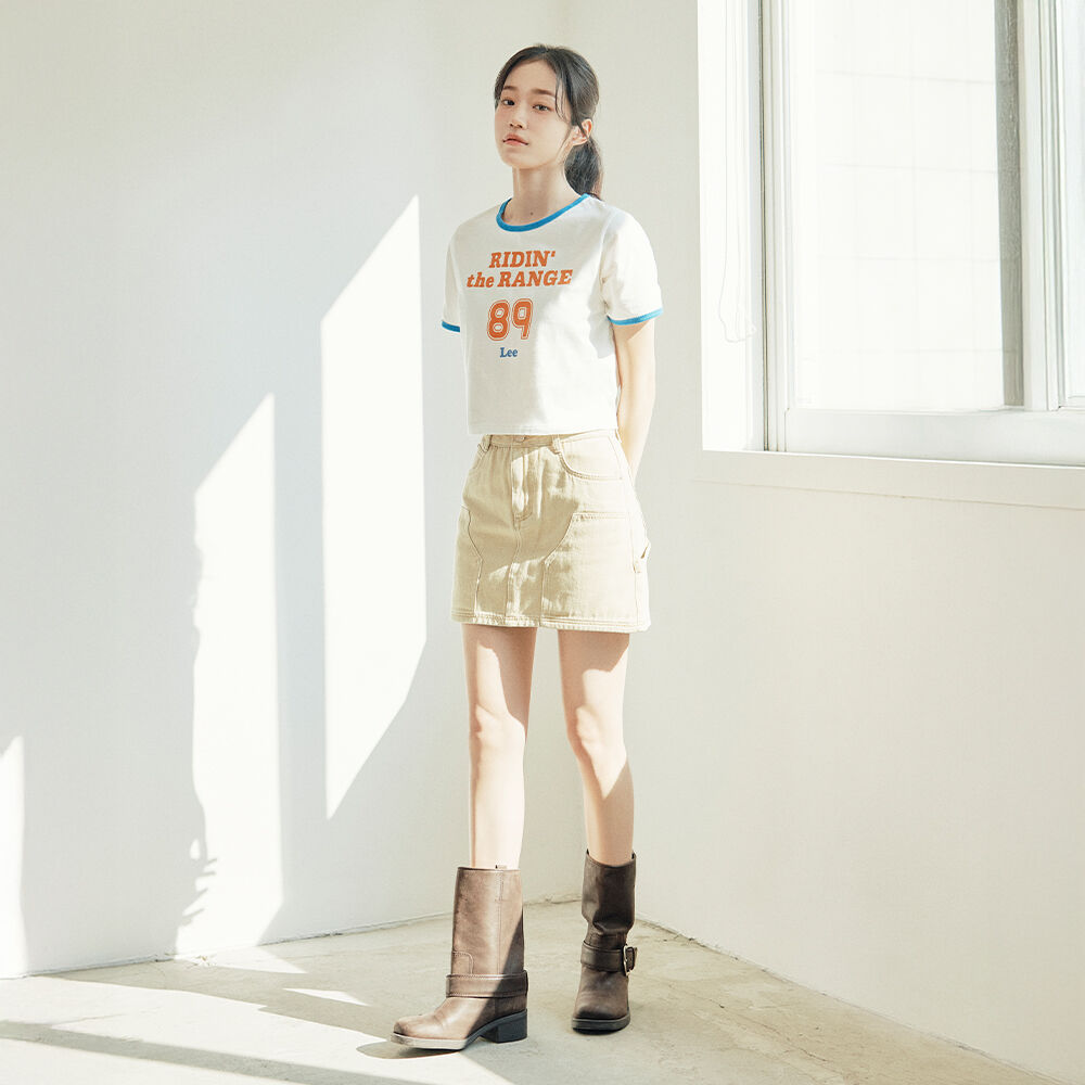 ZIPPER POINT LINEN MINI SKIRT IN BEIGE - 감도 깊은 취향