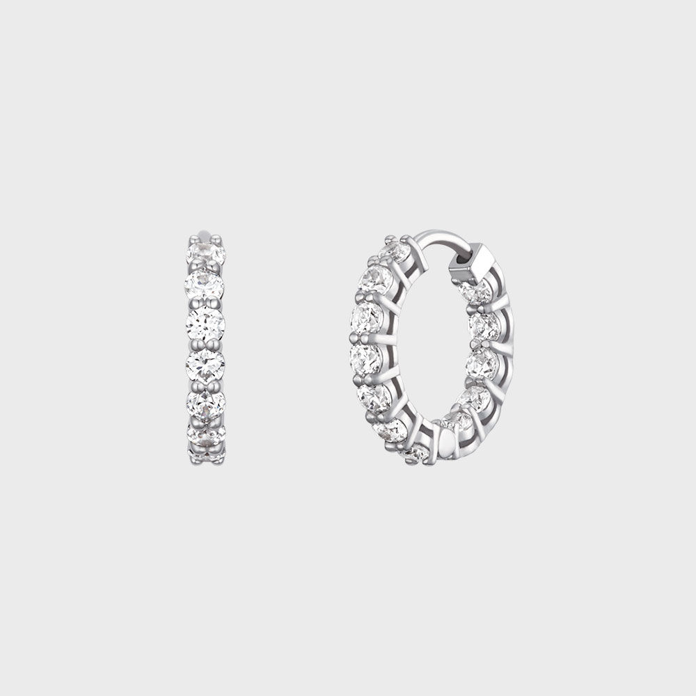 NO.558 [SILVER] HEART CUBIC SPRING EARCUFF - 감도 깊은 취향