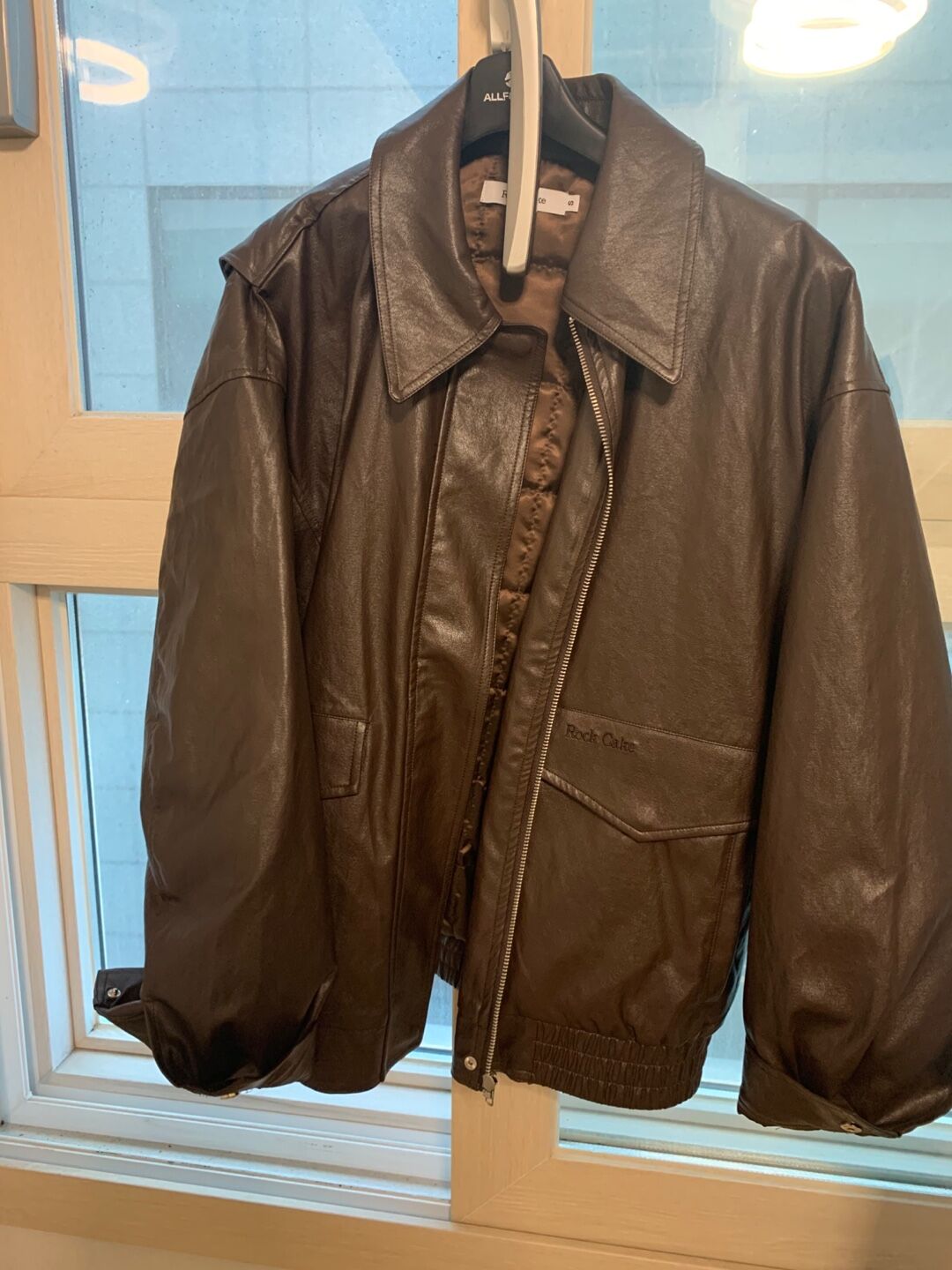 Overfit Leather Blouson Jacket - Brown - 감도 깊은 취향