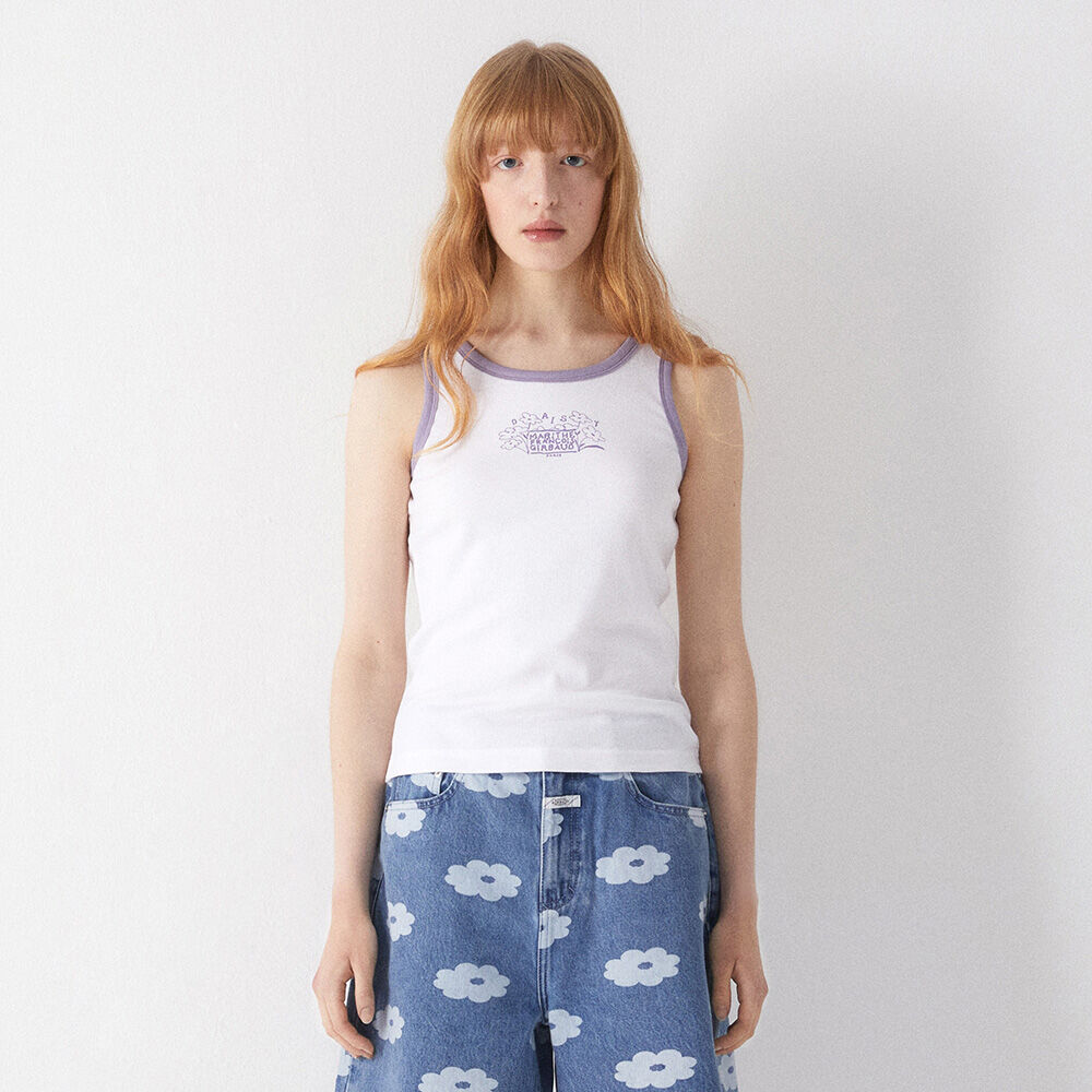 韓国★人気★コラボ DAISY X MARITHE W FLOWER OVERALL SKIRT DAISY X MARITHE W FLOWER OVERALL SKIRT ivory - 감도 깊은