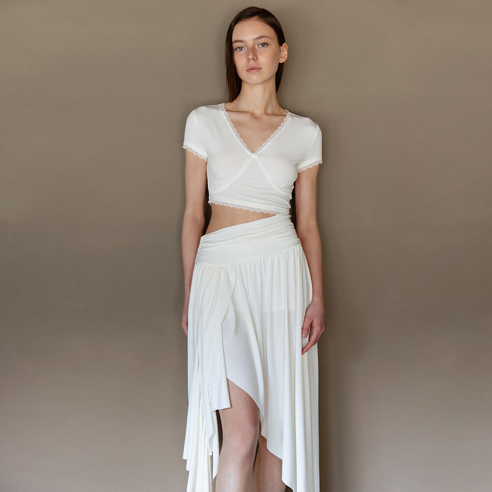 3차] LISIANTHIUS PINTUCK PLEATS DRESS_TT5S605IV - 감도 깊은