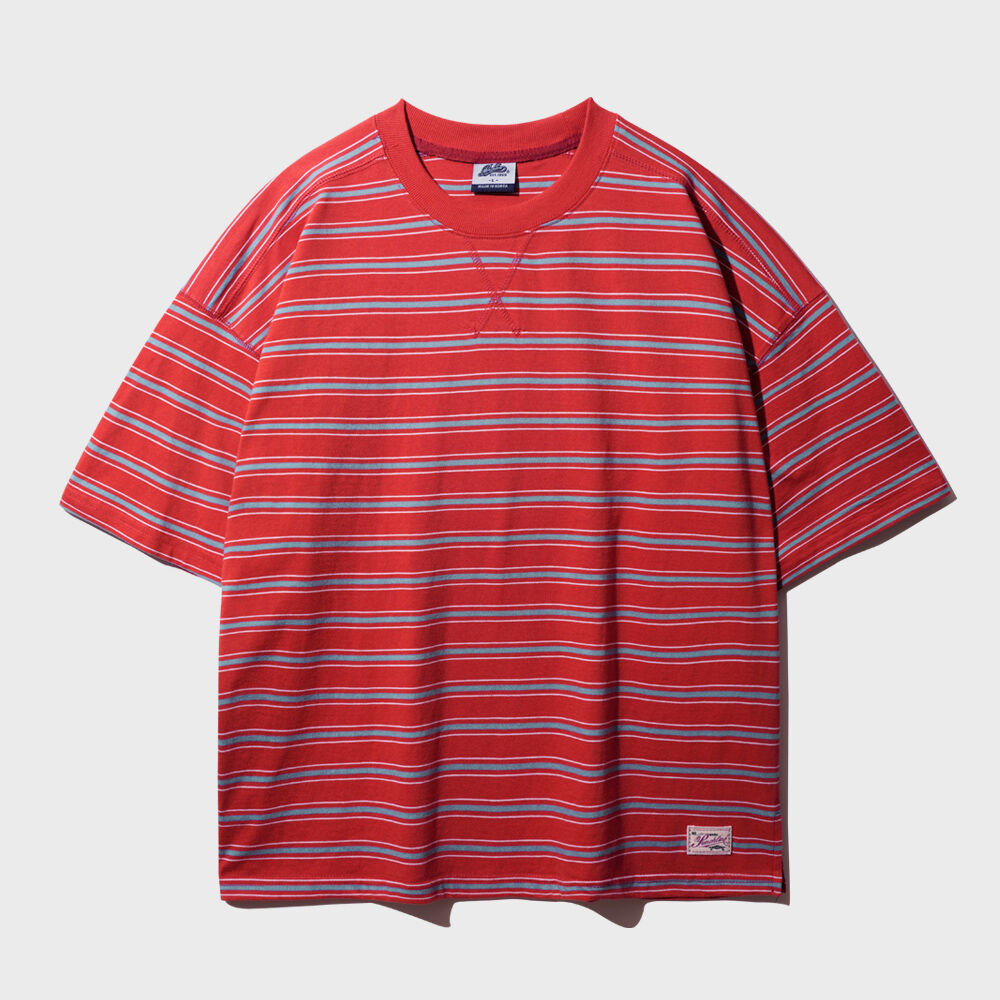 UMBRO■X MOONSUN] Blockcore Stripe Short Sleeve■送料込 UMBRO SHORT SLEEVE SHIRT ネイビー （アンブロ ショート