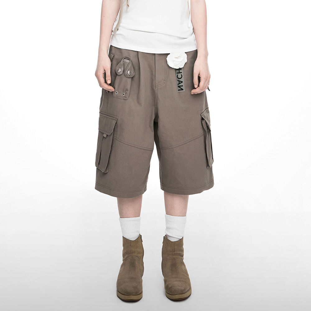 NACHE★韓国★人気★男女兼用★RAWCUT CURVED PANTS (UNISEX) RAWCUT CURVED PANTS (UNISEX) KHAKI - 감도 깊은 취향 셀렉트샵