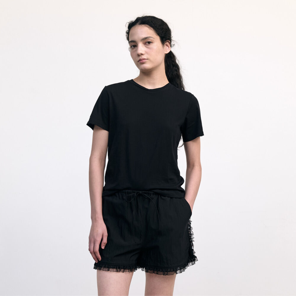 ★SCHNEE★SCHNEE DOUBLE BOW T-SHIRTS (BLACK)★正規品/送料込 SCHNEE DOUBLE BOW T-SHIRTS (BLACK) - 감도 깊은 취향 셀렉트샵