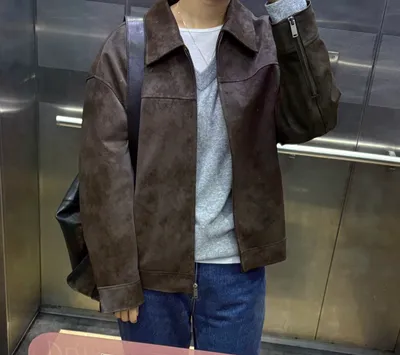 ★RAIVE★ Overfit Suede Jacket in Brown VL5SM02393 Overfit Suede Jacket in Brown VL5SM023-93 - 레이브