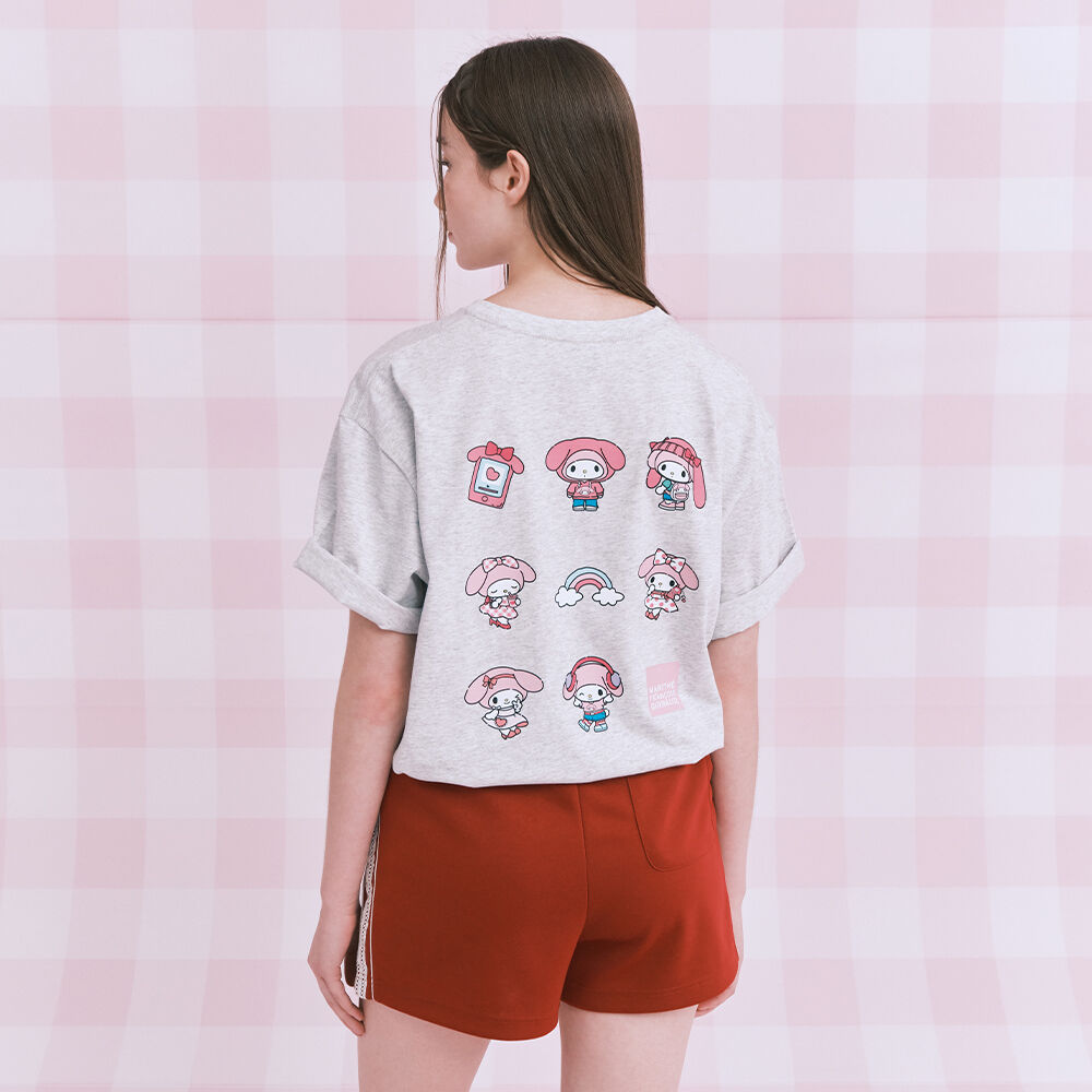 MARITHE X MY MELODY W RINGER TEE light pink - 감도 깊은 취향