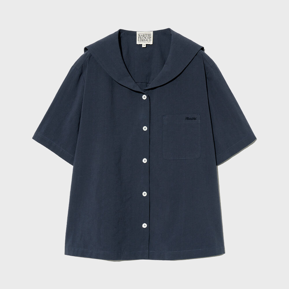 Narrow Stripe Roll Up Half Shirts Black - 감도 깊은 취향