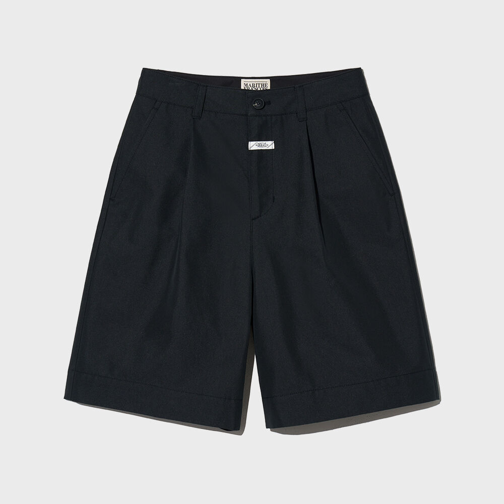 Diamond Punching Bermuda Pants - Black - 감도 깊은 취향