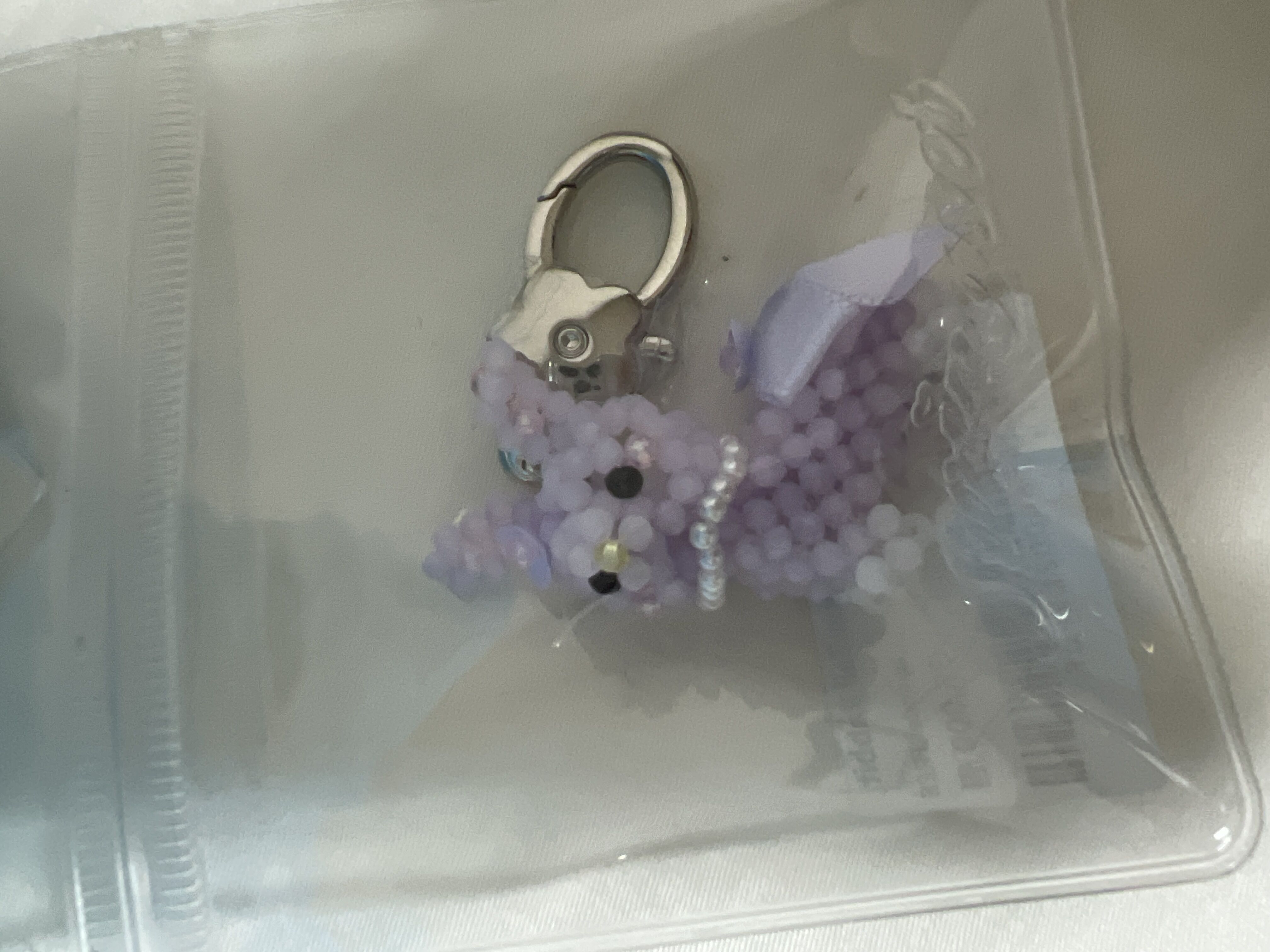 x SWINGSET] Ribbon Tail Rabbit Key Ring (lavender) - 감도