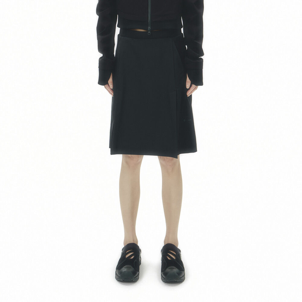 スカート [MATINKIM]pleats stitch layered skirt in black PLEATS STITCH LAYERED SKIRT IN BLACK – Matin Kim