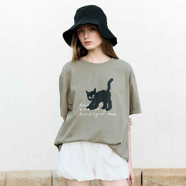 MAISON ROLA CAT FRIENDS T-SHIRT WHITE - 감도 깊은 취향