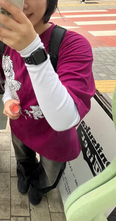 Tシャツ・カットソー [NICEGHOSTCLUB]HAPPY FAMILY BIG BIG TEE_PINK(NG2EMUT523A) 나이스고스트클럽(NICEGHOSTCLUB) HAPPY FAMILY BIG BIG