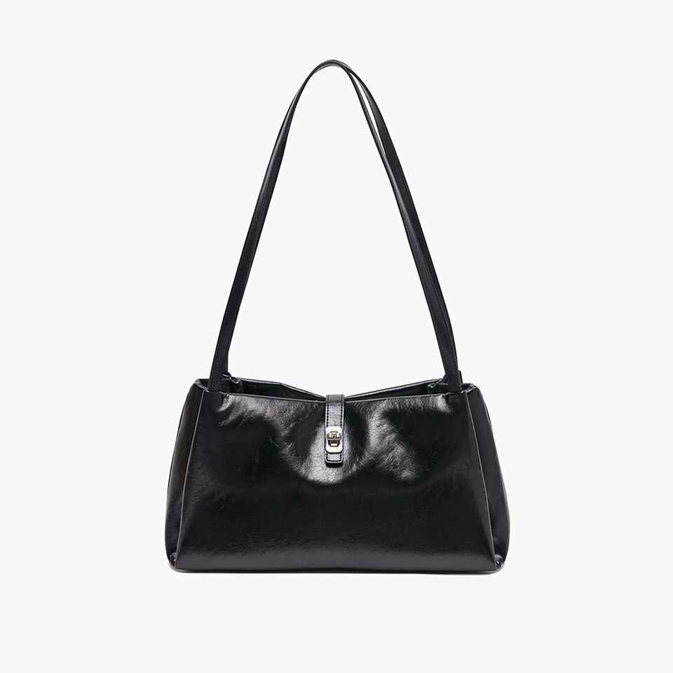 ★NlCK&NLCOLE★ VINTAGE LEATHER CRYSTAL MINI BOSTON BAG_BLAC Worn by Seo Ye-ji] VINTAGE LEATHER CRYSTAL MINI BOSTON