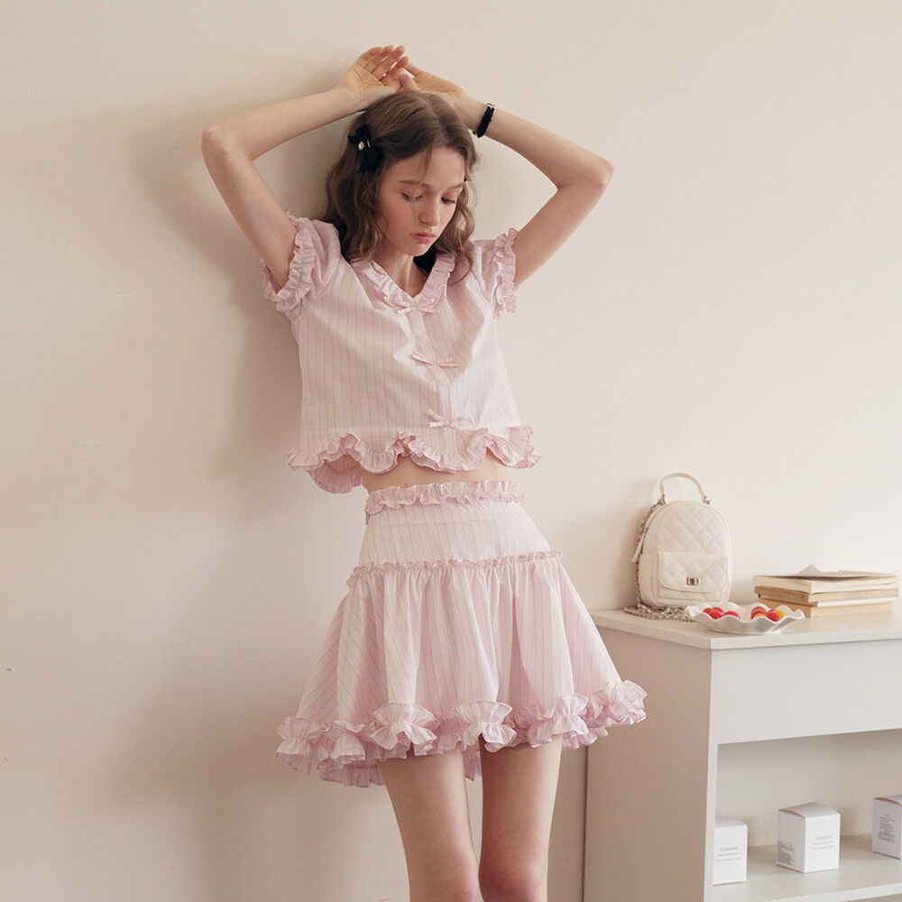 SHIRRING POCKET BALLOON SKIRT (LIGHT BLUE) - 감도 깊은 취향