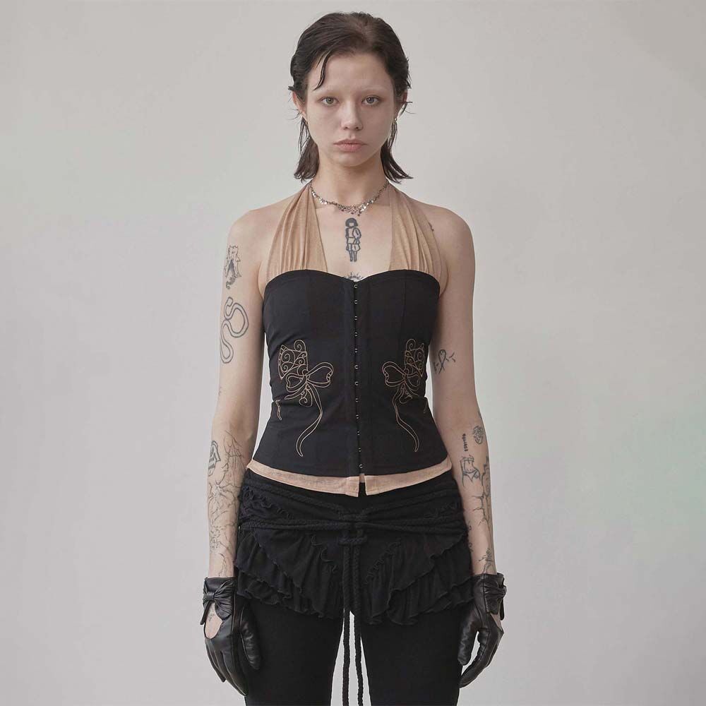 ★SCULPTOR★ Tourist Boucle Halter Ash Plum SC25S239BR Tourist Boucle Halter Ash Plum – SCULPTOR JAPAN