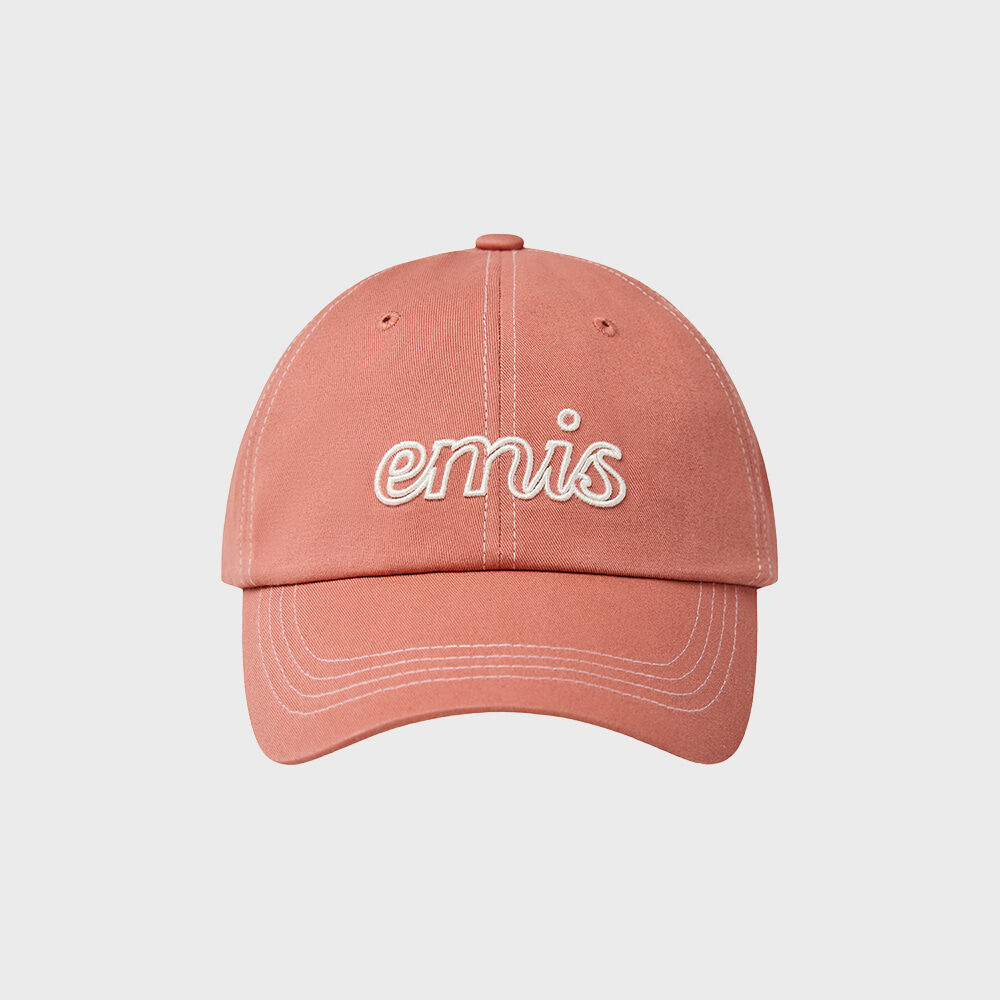 LETTERING LOGO WHITE STITCH BALL CAP-NAVY - 감도 깊은 취향