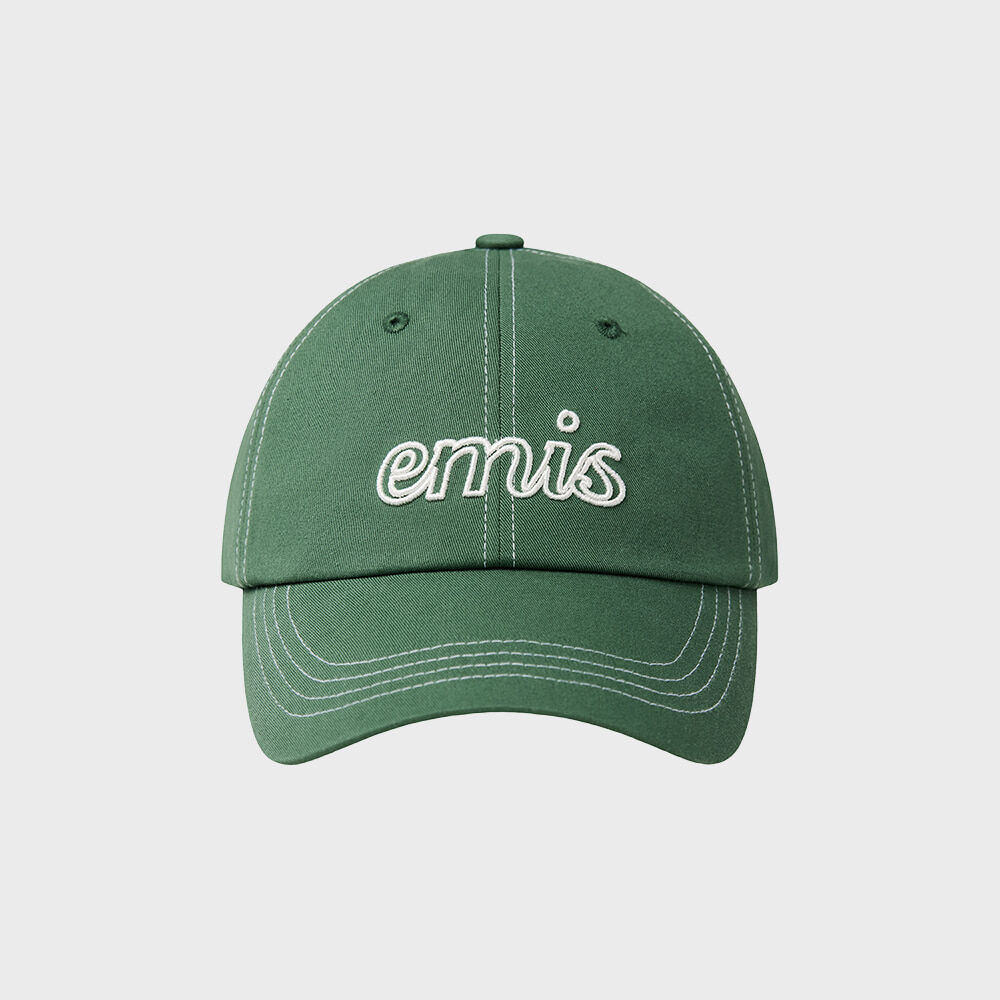 ★EMIS★ LETTERING LOGO WHITE STITCH BALL CAPPINK m1037_1477 LETTERING LOGO WHITE STITCH BALL CAP-PINK - EMIS