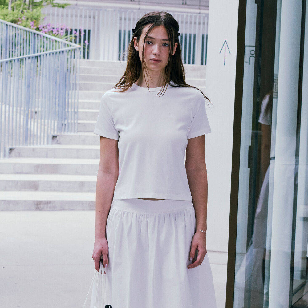 [LOW CLASSIC]☆25SS ORGANIC SILKET Lc MINI T-SHIRT/OFF WHITE LOW CLASSIC