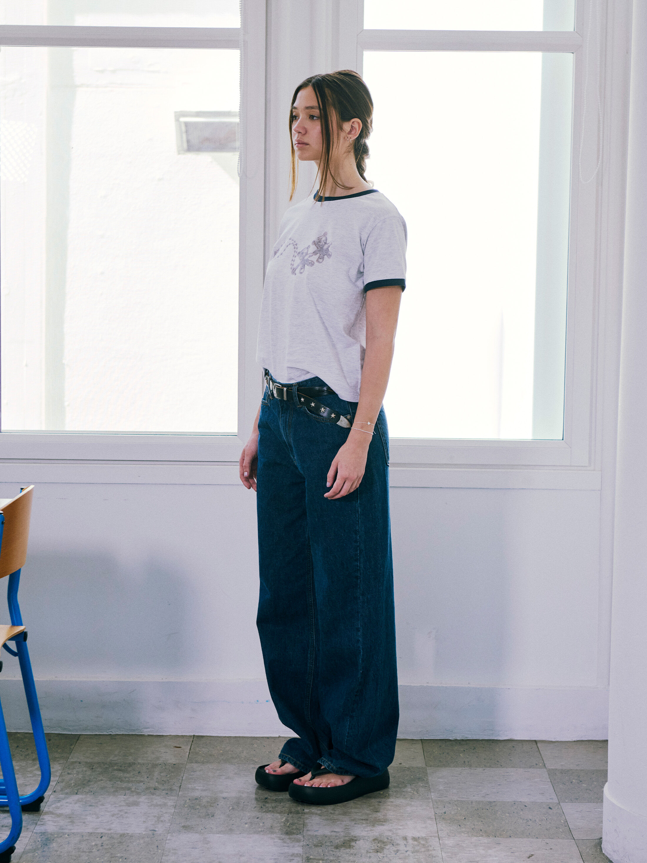 Tシャツ・カットソー LOW CLASSIC : 25SS / TEDDY BUDDY T-SHIRT (MELANGE GREY) LOW CLASSIC(ロウ クラシック) Tシャツ・カットソー(レディース