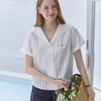 Atelier Marine Collar Blouse - White