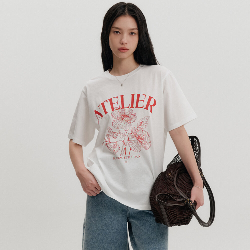 韓国ファッション [DIMANCHE] VINTAGE HOUSE CROP T-SHIRT VINTAGE HOUSE CROP T-SHIRT
