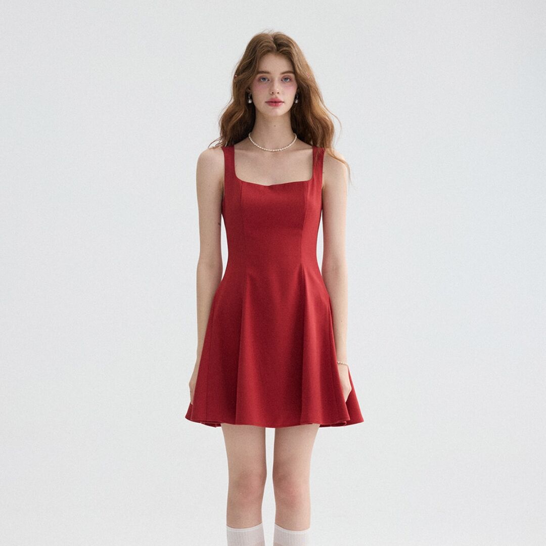 OHESHIO PINTUCK LAYERED MINI DRESS,