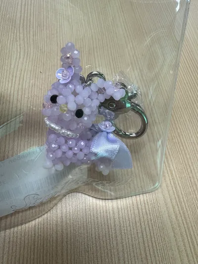 x SWINGSET] Ribbon Tail Rabbit Key Ring (lavender) - 감도