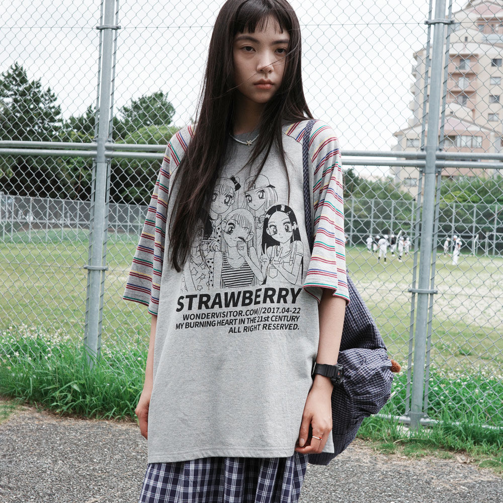 ★ WONDER VISITOR★ YURINA Overfit Tshirt Melange grey m103 YURINA Overfit T-shirt [3 Color] - wonder visitor | 60