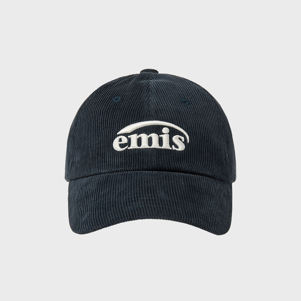 ★EMIS★ CORDUROY WAPPEN BALL CAP RENEWALCHARCOAL m1037_1387 CORDUROY WAPPEN BALL CAP (RENEWAL)-CHARCOAL - EMIS
