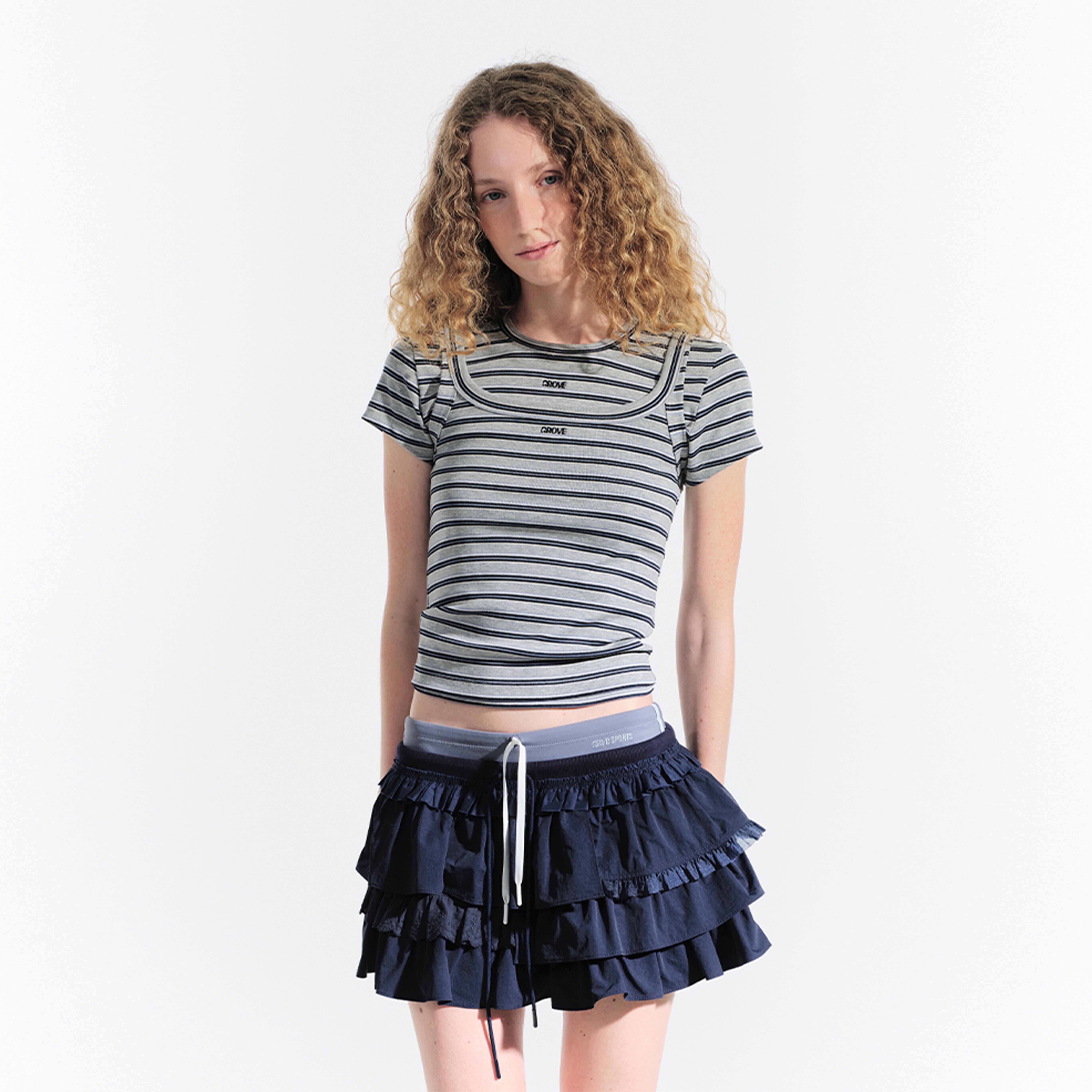 Stripe Ribbon Eyelet Top (Pink) - 감도 깊은 취향 셀렉트샵 29CM