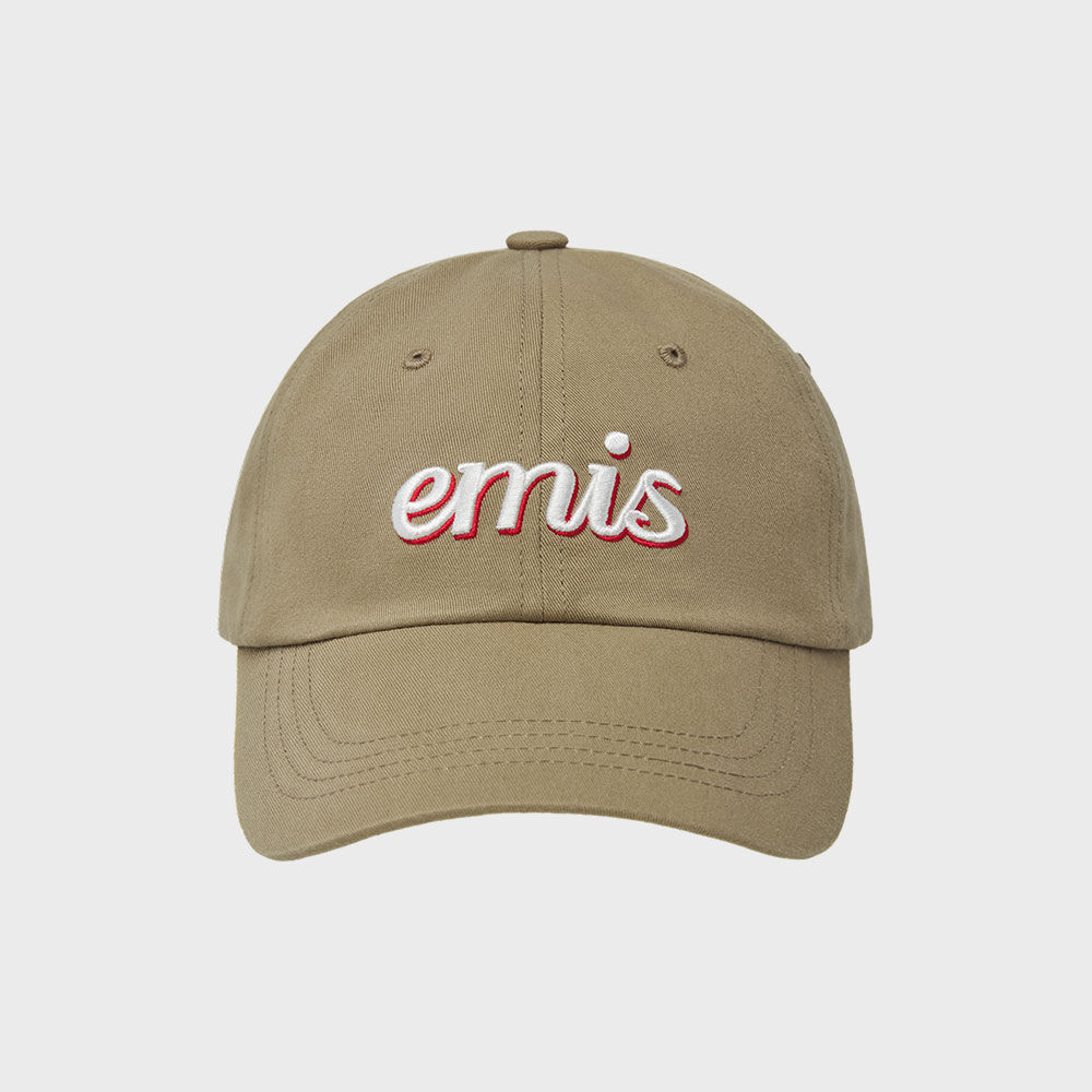LETTERING LOGO WHITE STITCH BALL CAP-LIGHT BEIGE - 감도 깊은