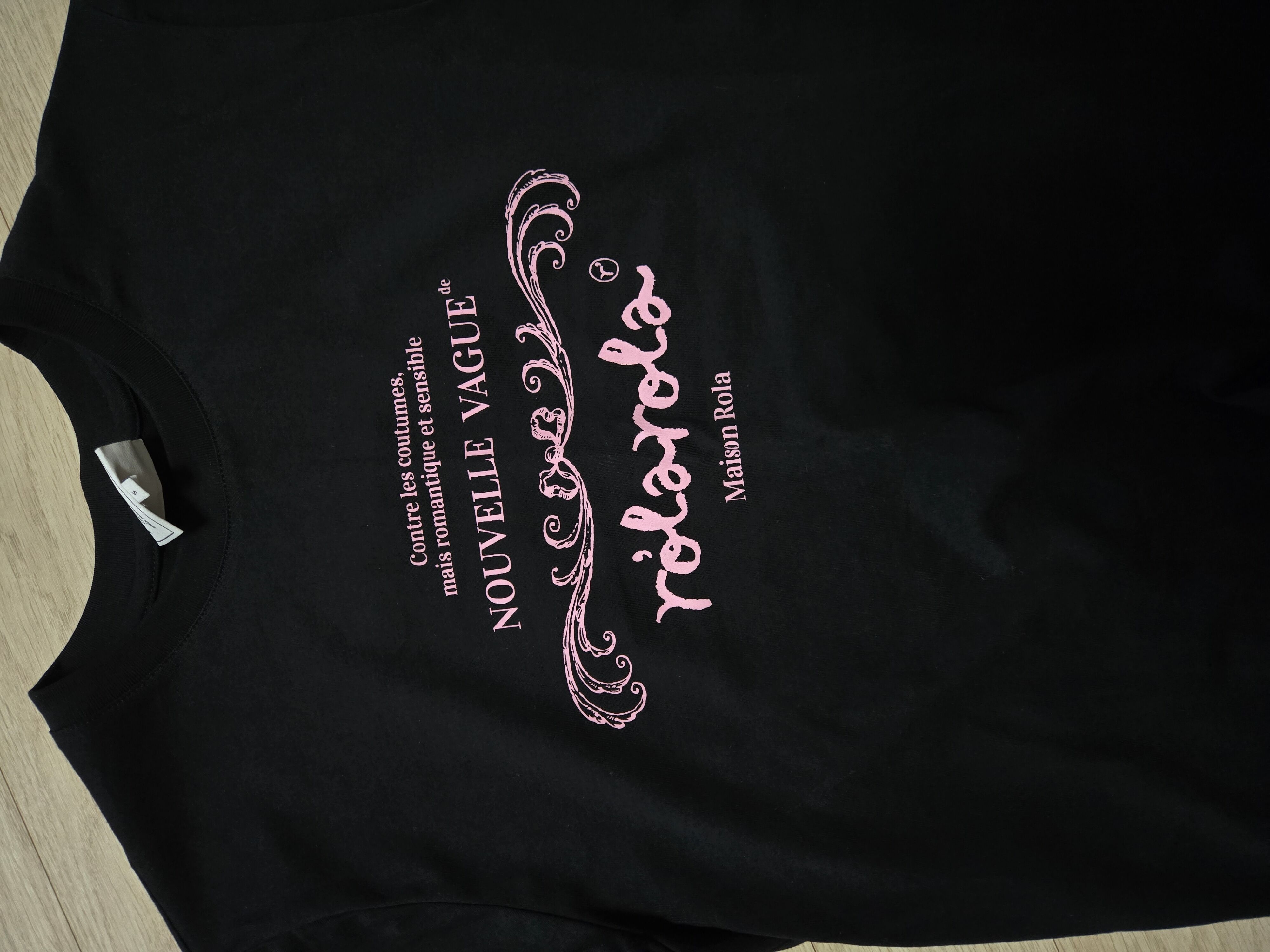 VINTAGE NOUVELLE LOGO HALF T-SHIRT BLACK - 감도 깊은 취향