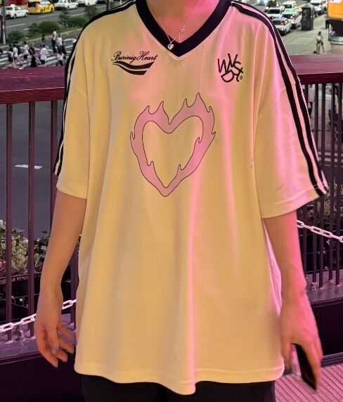 BN Heart Jersey T-shirt [Light Yellow] - 감도 깊은 취향