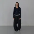 [2nd REORDER] ASYMMETRIC FRILL CARDIGAN (NAVY)