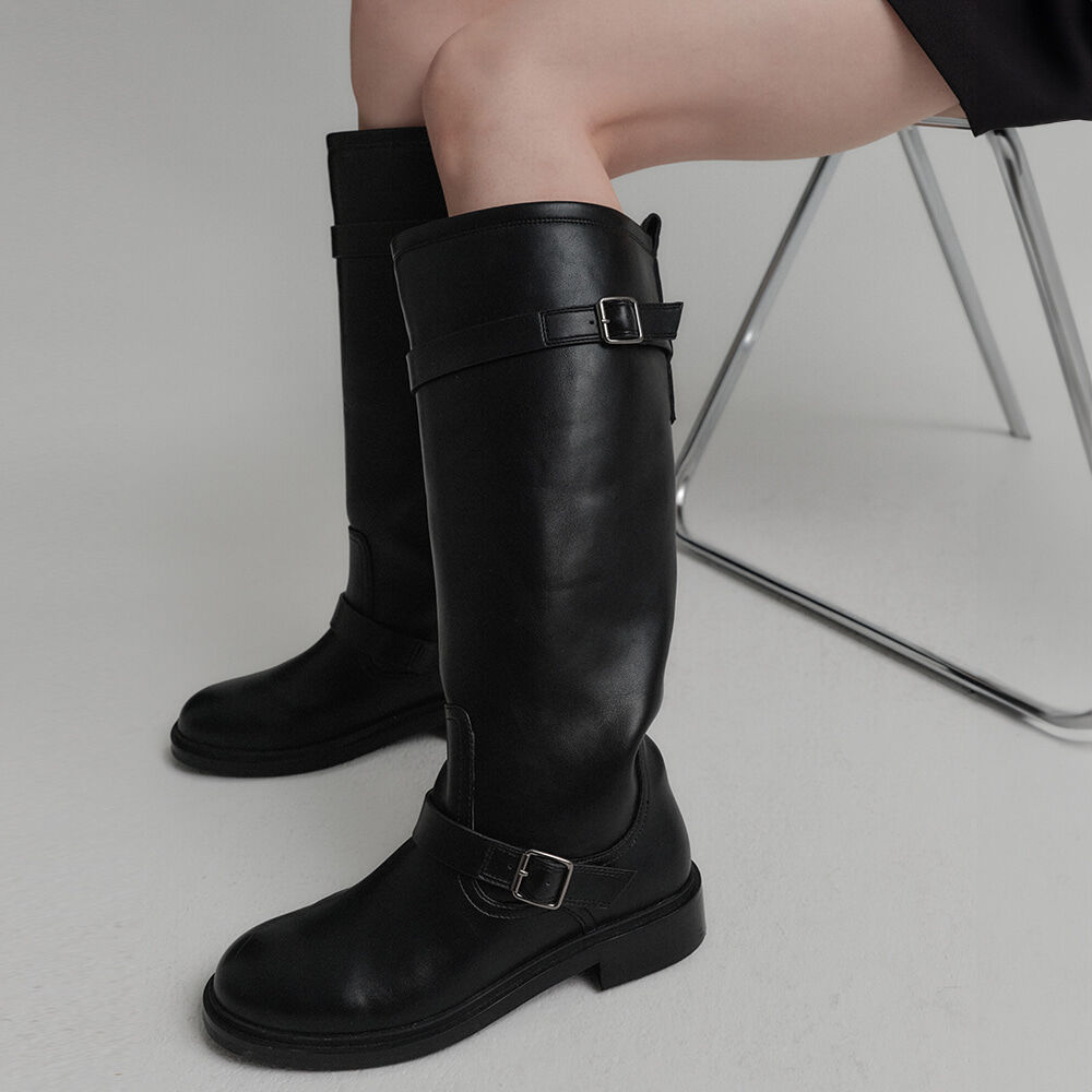 ROLAROLA X ATT LEATHER MIDDLE BOOTS BLACK - 감도 깊은 취향