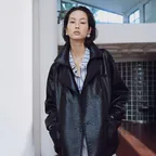 [6th] Double Snap Button Faux Leather Jumper M105-10
